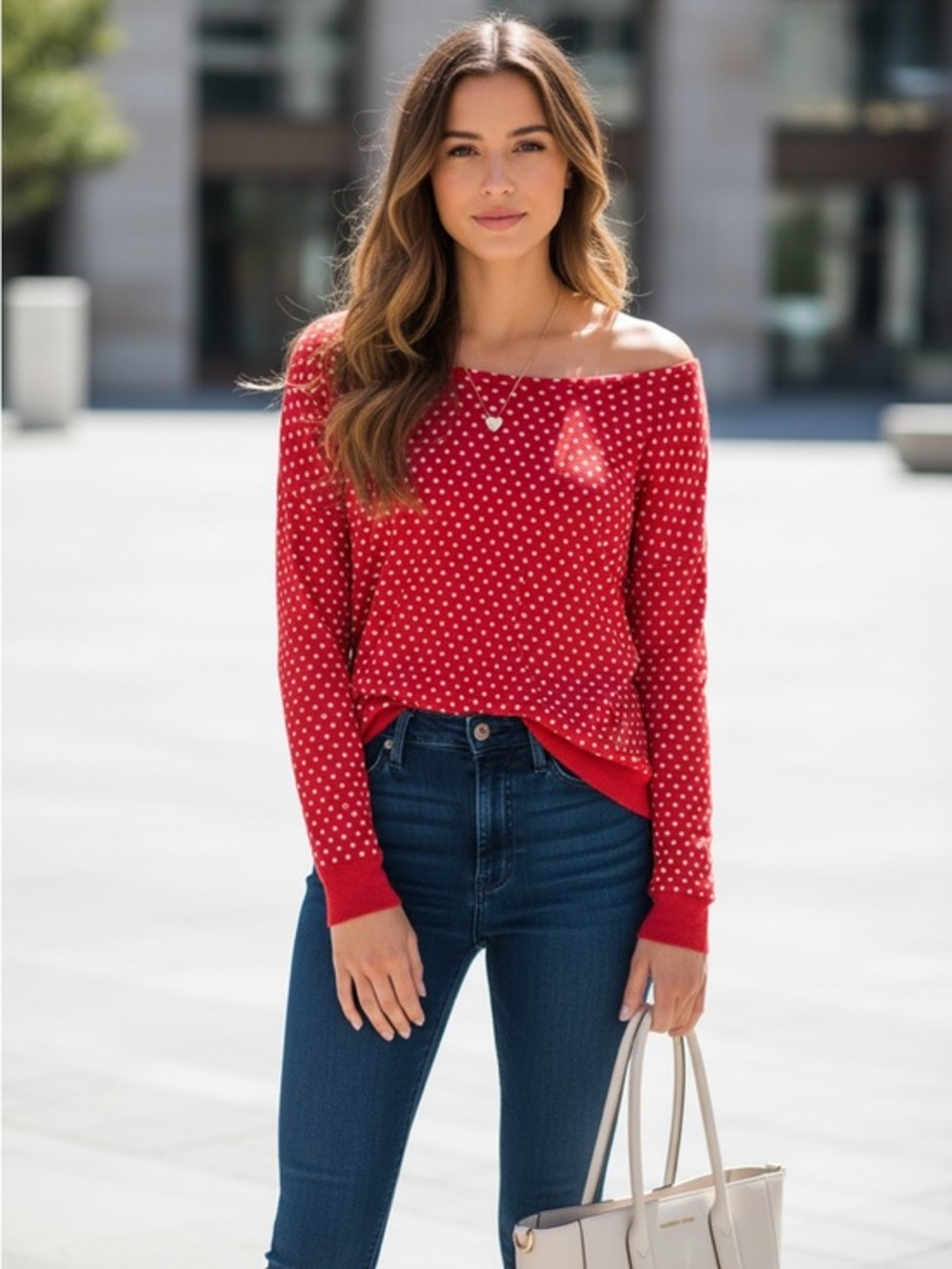 MICHAEL MICHAEL KORS RED WITH WHITE POLKA DOT TOP SZ XL NWT